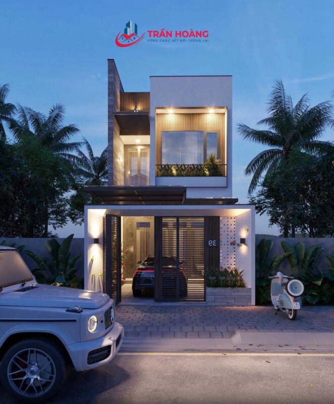 Review chi tiết mẫu nhà phố 2 tầng diện tích 5x20m