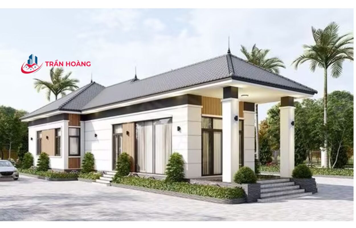 Mẫu nhà cấp 4 mái Nhật 3 phòng ngủ 100m2