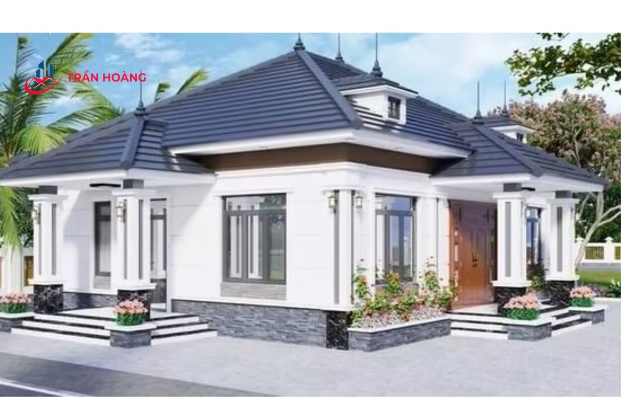 Mẫu nhà cấp 4 mái Nhật 3 phòng ngủ 120m2