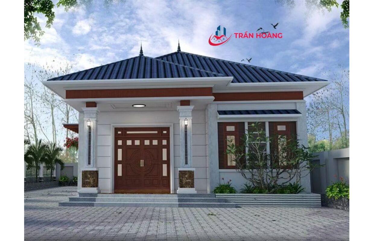 Mẫu nhà cấp 4 mái Nhật 3 phòng ngủ đơn giản 