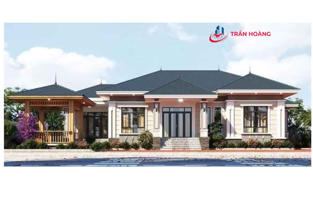 nhà cấp 4 mái Nhật 3 phòng ngủ hiện đại