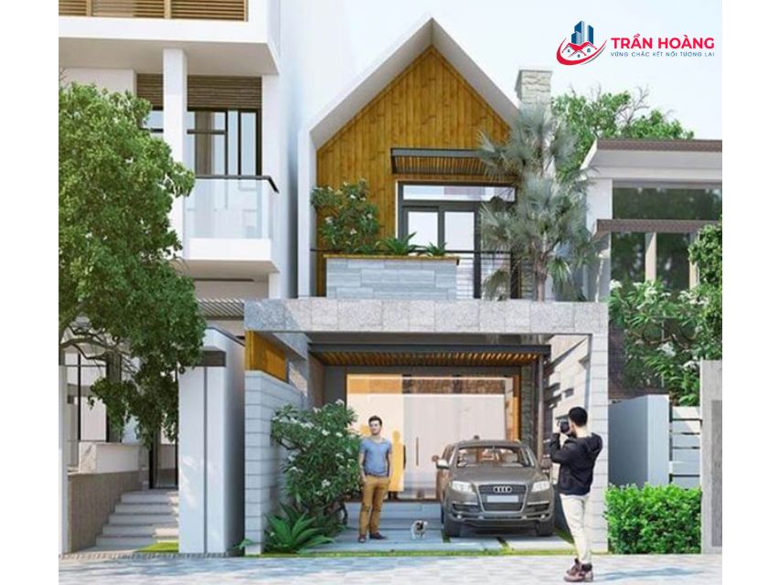 mẫu nhà 2 tầng có sân thượng