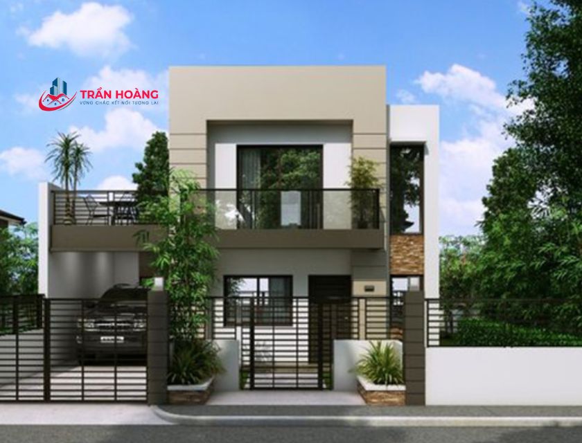 mẫu nhà 2 tầng có sân thượng
