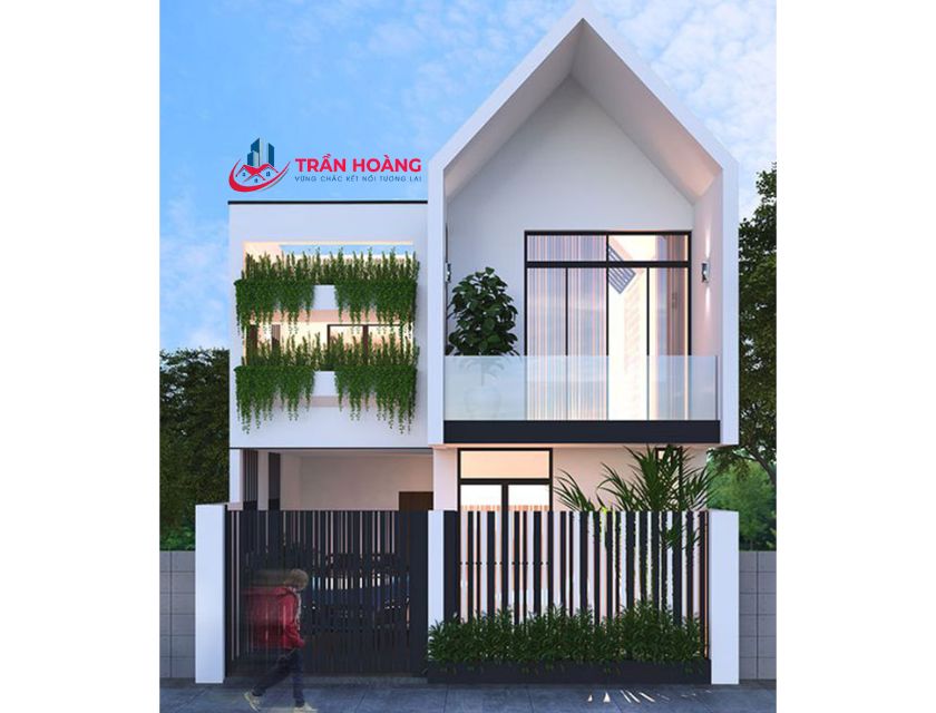 mẫu nhà 2 tầng có sân thượng