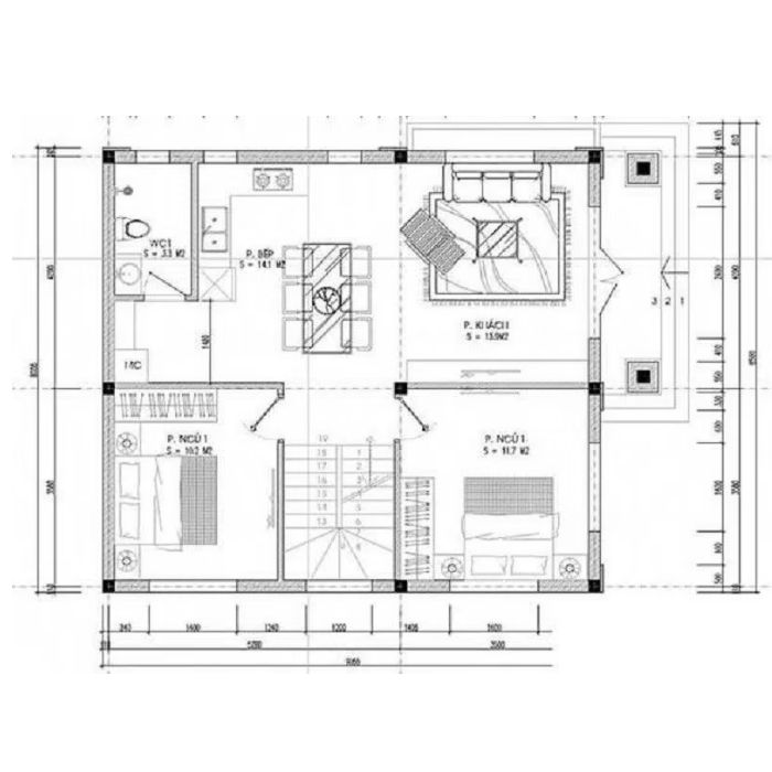 Bản vẽ nhà 2 tầng mái Nhật