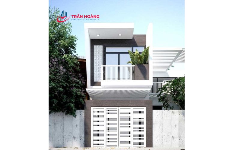 Nhà 2 tầng màu trắng