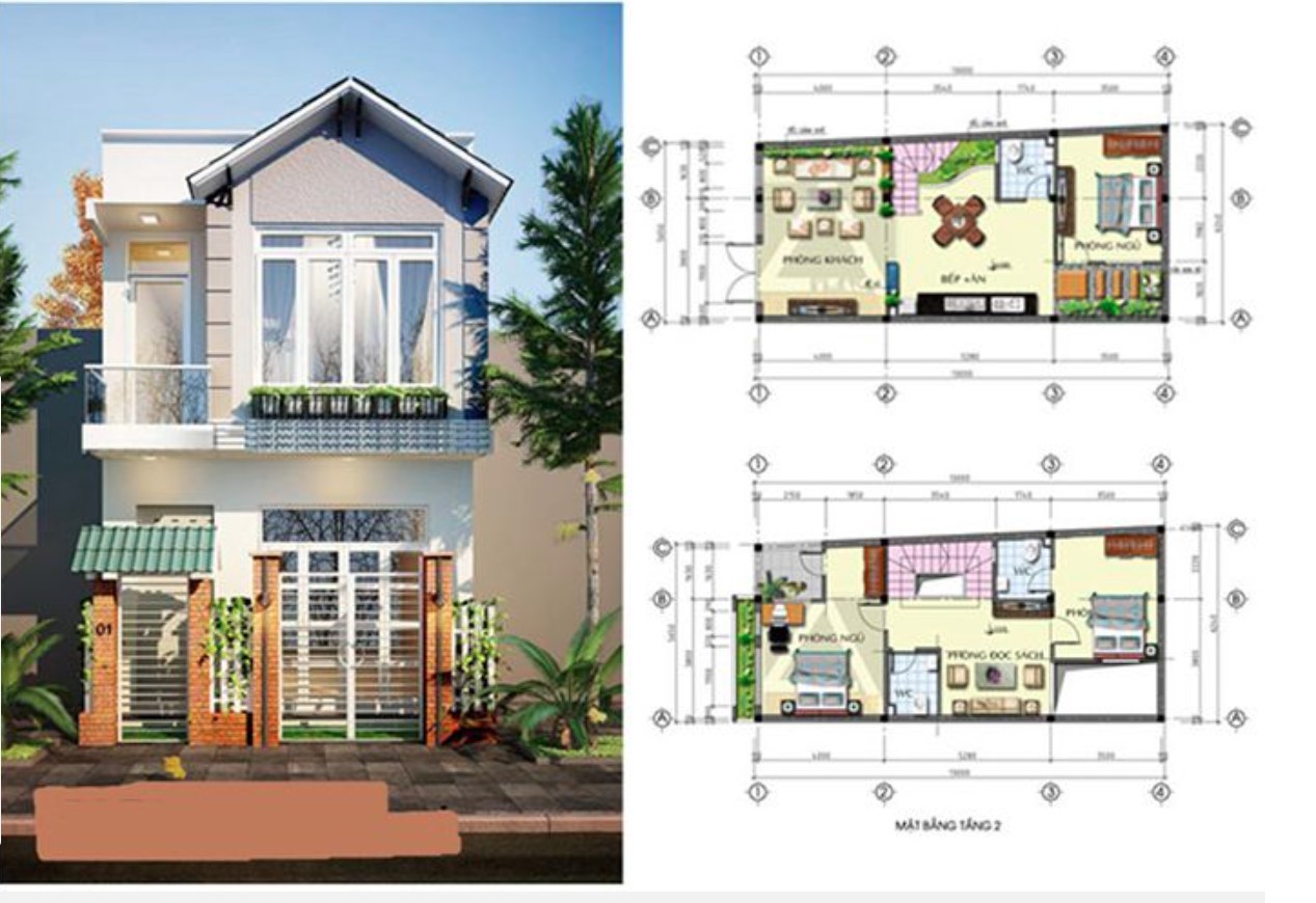 Những bản vẽ nhà 2 tầng đẹp vô cùng hiện đại