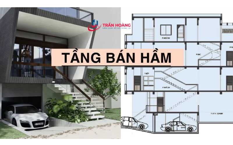 Thiết kế nhà có tầng bán hầm