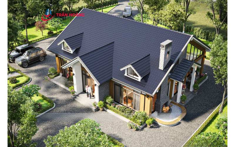 Mẫu biệt thự nhà vườn 1 tầng 4 phòng ngủ (16x13m)