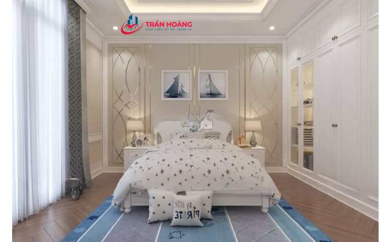 Phòng ngủ căn biệt thự 2 tầng tân cổ điển NT2108