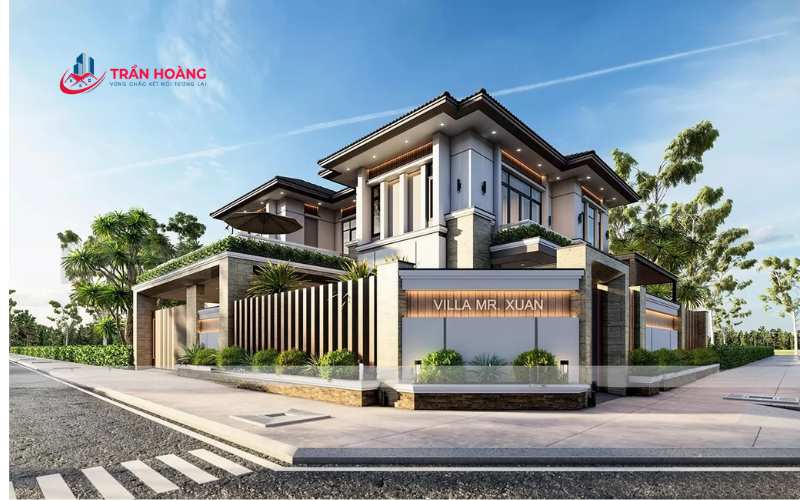 Thiết kế phòng hình vuông trên đất bị xéo 