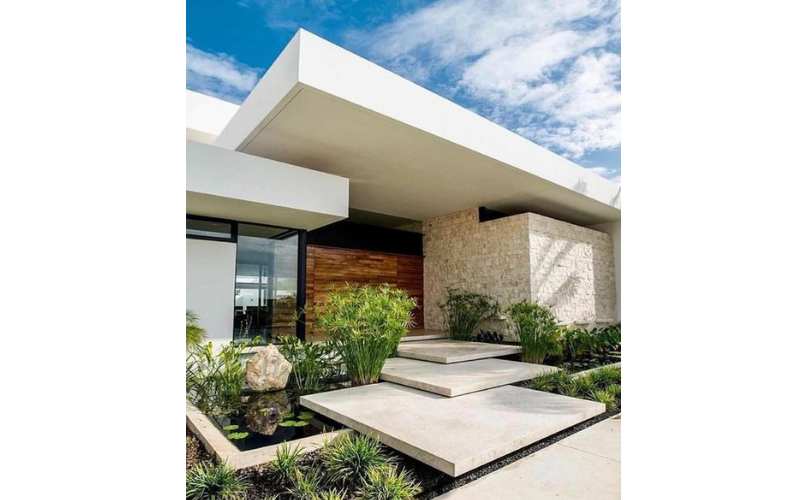 Bậc tam cấp nhà vườn ốp đá tự nhiên