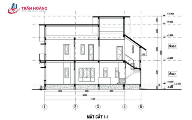 Chiều cao nhà 2 tầng