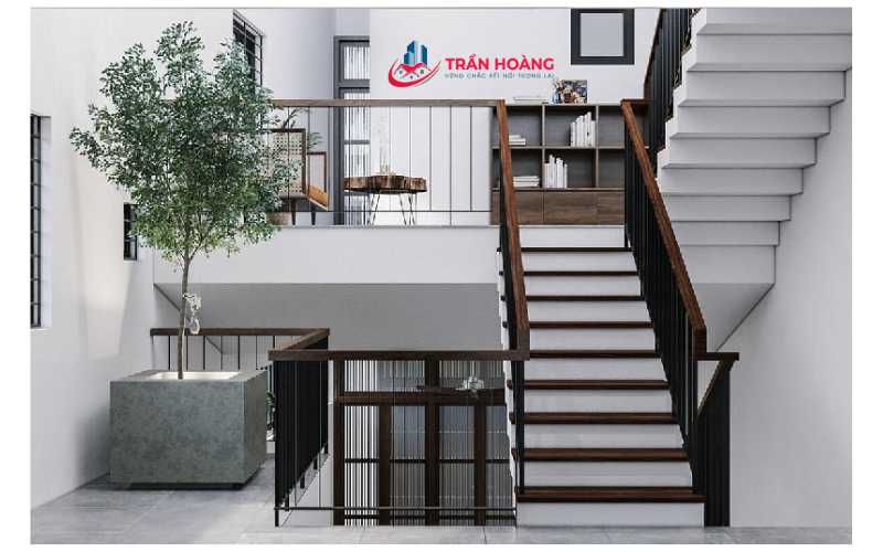 Đặt cầu thang ở chính giữa ngôi nhà
