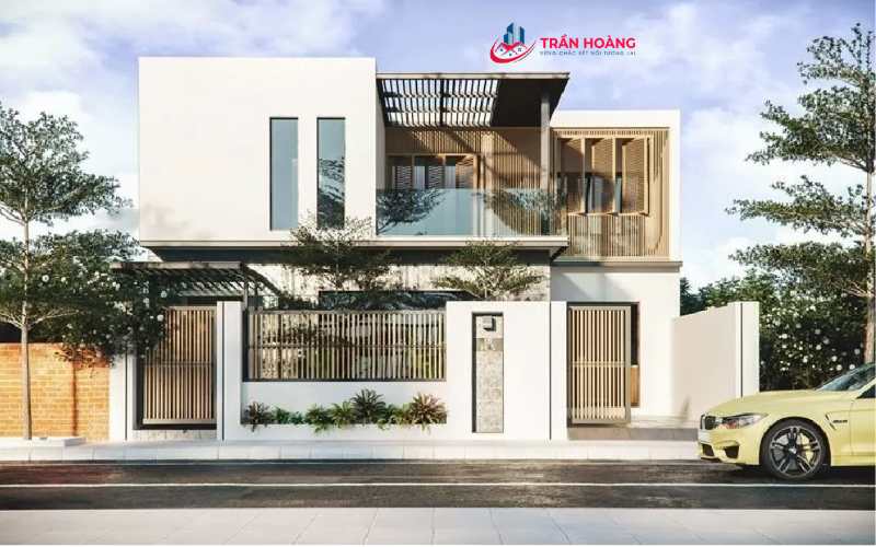 Mẫu nhà 2 tầng mặt tiền 12m sâu 7m