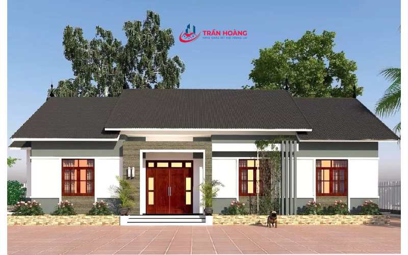 Mẫu nhà cấp 4 có mặt tiền rộng