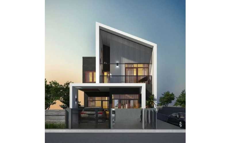 Nhà phố hiện đại trên đất hình thang (2)