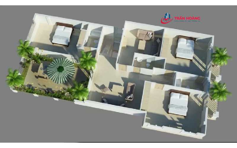 Phân chia không gian sinh hoạt theo phương ngang