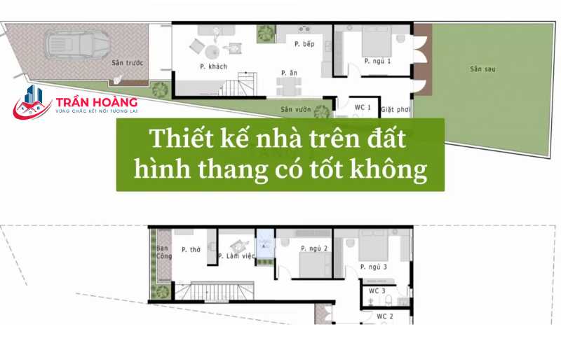 Thiết kế nhà trên đất hình thang